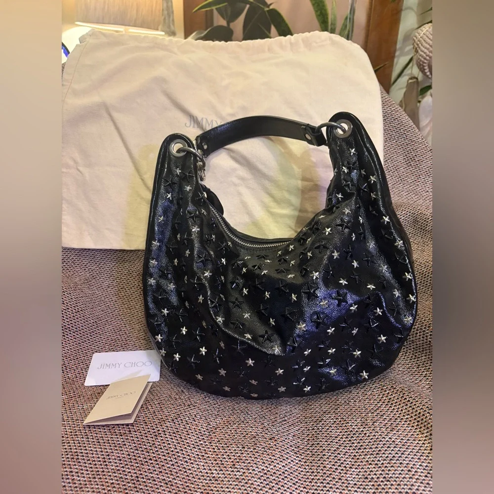 Jimmy Choo Star Studded Leather Shoulder Bag - Picture 3 of 16